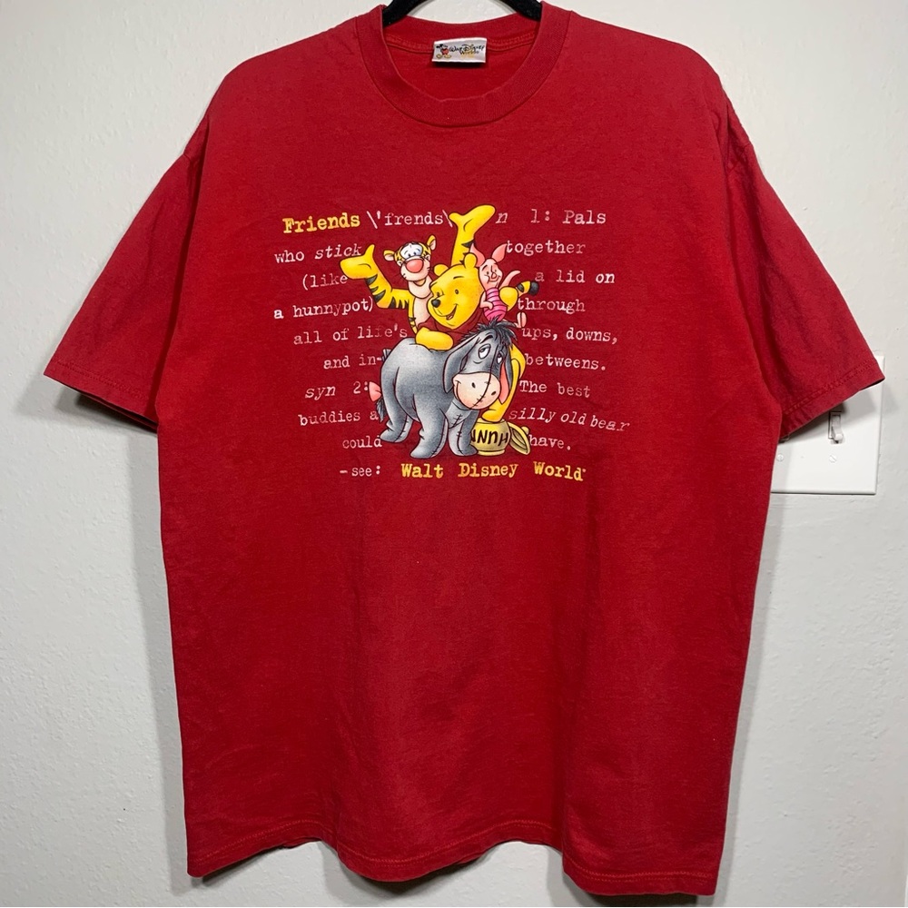 Disney Red Short Sleeve Tee with Winnie the Pooh Graphic